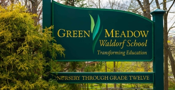 Green meadow sign.
